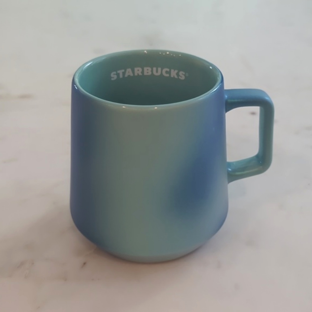 Starbucks Summer 2021 Blue Green Aqua Ocean Shimmer Pearl Iridescent Mug NEW Tag
